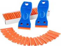 VEVOR Plastic Razor Blade Scraper, 2PCS Scraper Tool, 120PCS Plastic Blades, Cleaning Scraper Remover for Stickers, Decals, Adhesive, Labels, Paint from Glass, Car, Window, Caulk, No Scratches, Blue