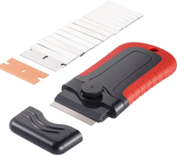 VEVOR Razor Blade Scraper, 15 Extra Blades, Locking Scraper Tool with Security Cap, Carbon Steel and POM Blades, for Cleaning Labels, Stickers, Decals, Paint from Glass Window Stovetop Cooktop Oven