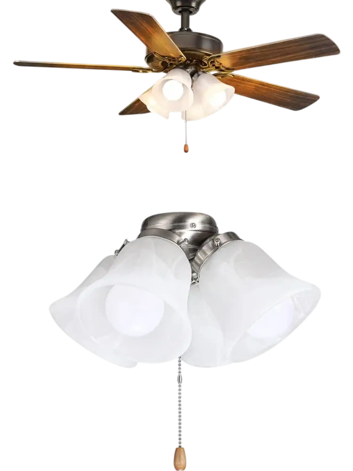 Vevor Ceiling Fan Light Kit 4-Light 3000K 750 lm Brushed Nickel Floral New
