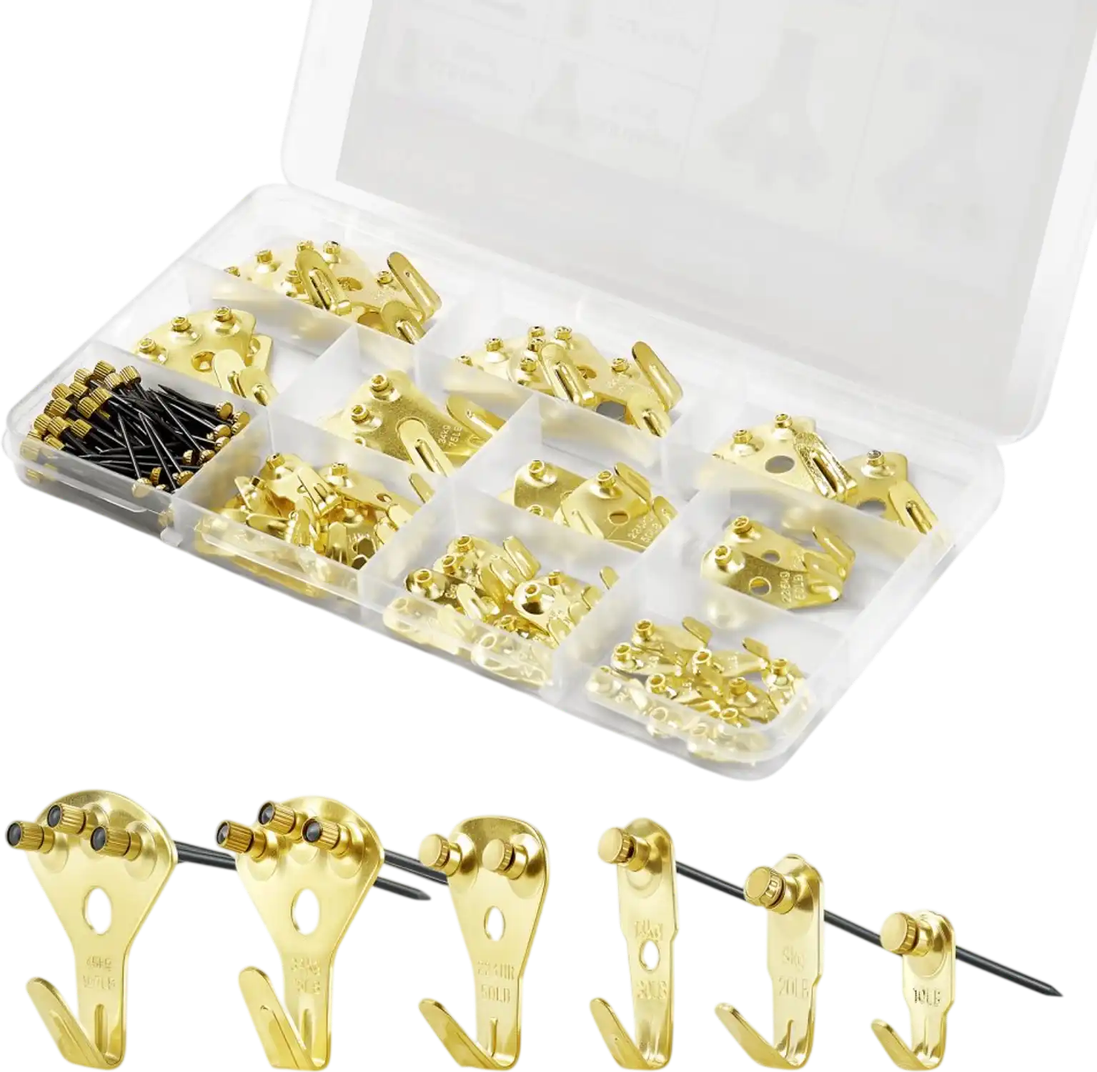 Vevor Picture Hanging Kit 130-Piece German-Style Hooks with Nails New