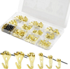 VEVOR 130 Pieces Picture Hanging Kit, 10lb, 20lb, 30lb, 50lb, 75lb and 100lb Picture Hangers, Metal Pictures Hanging Hooks with Nails for Mirror, Painting, Photo Frame on Drywall & Wooden Wall, Gold