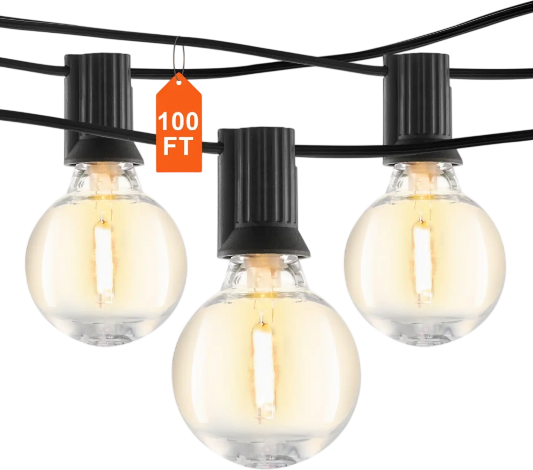 Vevor Outdoor String Lights 100' Waterproof G40 Patio Lights New