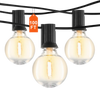 VEVOR LED Outdoor String Lights, 100FT, 2700K Dimmable Outside Patio Lights with 50 G40 Shatterproof Bulbs E12 Socket Base, Waterproof Hanging Lights for Porch Backyard Garden Balcony Party Decor