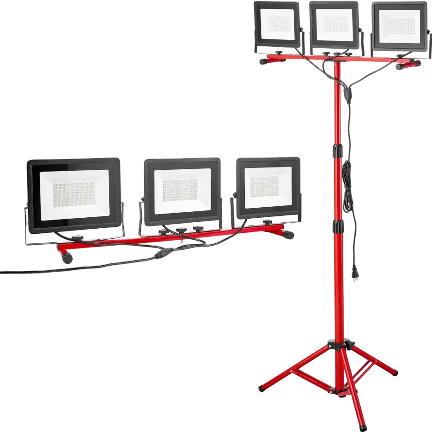 Vevor Work Light LED Tripod Stand 22000 Lumens 3-Head Portable Jobsite Light New