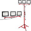 VEVOR LED Work Light with Stand, 21000 Lumens, Three-Head Portable Camping Light with Individual Switch, Tripod Stand, 10.83 ft Power Cord, for Indoor Outdoor Job Site Construction, IP65 Waterproof