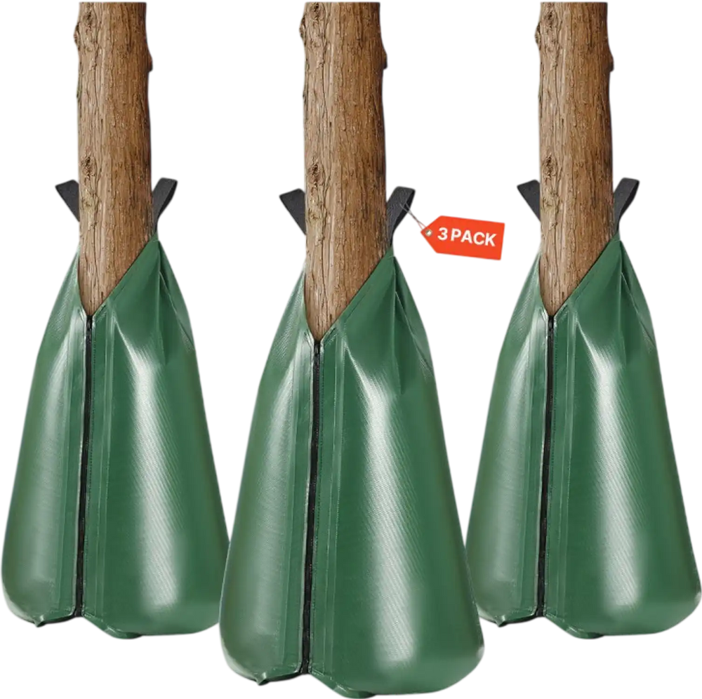 VEVOR Tree Watering Bag, 3 Packs 20 Gallons Watering Bags for New Trees, 5-9 Hours Slow Release Refillable Tree Drip Irrigation Bags with Zipper, Durable Tree Watering System for Deep Root Targeting