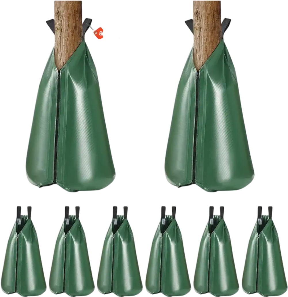 VEVOR Tree Watering Bag, 8 Packs 20 Gallons Watering Bags for New Trees, 5-9 Hours Slow Release Refillable Tree Drip Irrigation Bags with Zipper, Durable Tree Watering System for Deep Root Targeting