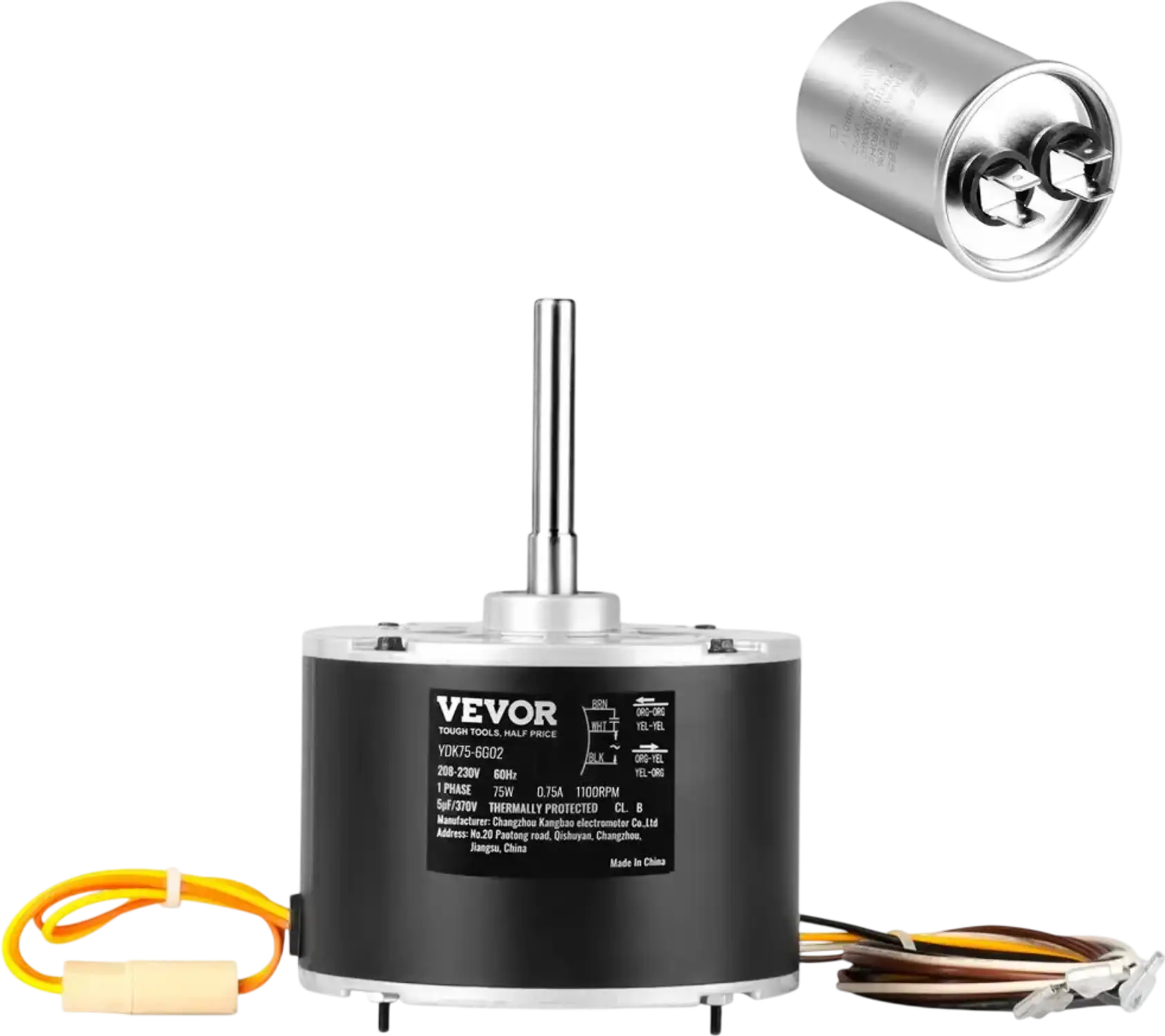 Vevor Condenser Fan Motor Replacement 1/10 HP 208-230V 1100 RPM New
