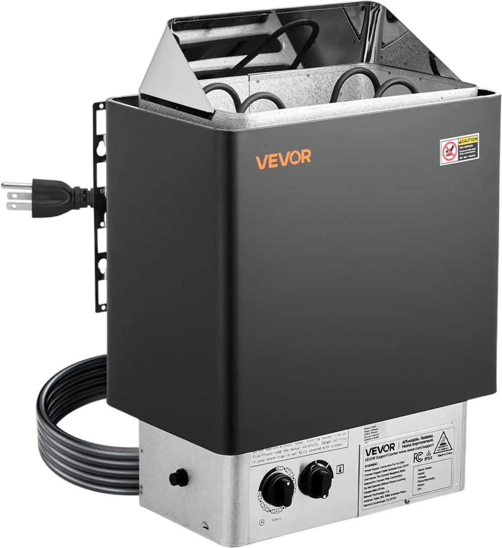 VEVOR Sauna Heater, 2KW AC 120V Electric Sauna Stove, Dry Steam Bath Saunas Stove with Pre-Drilled Bracket, Fit 52.9 to 88.2 CU.FT Saunas Rooms, Steam Bath Stoves for Home, Commercial, Leisure Venues