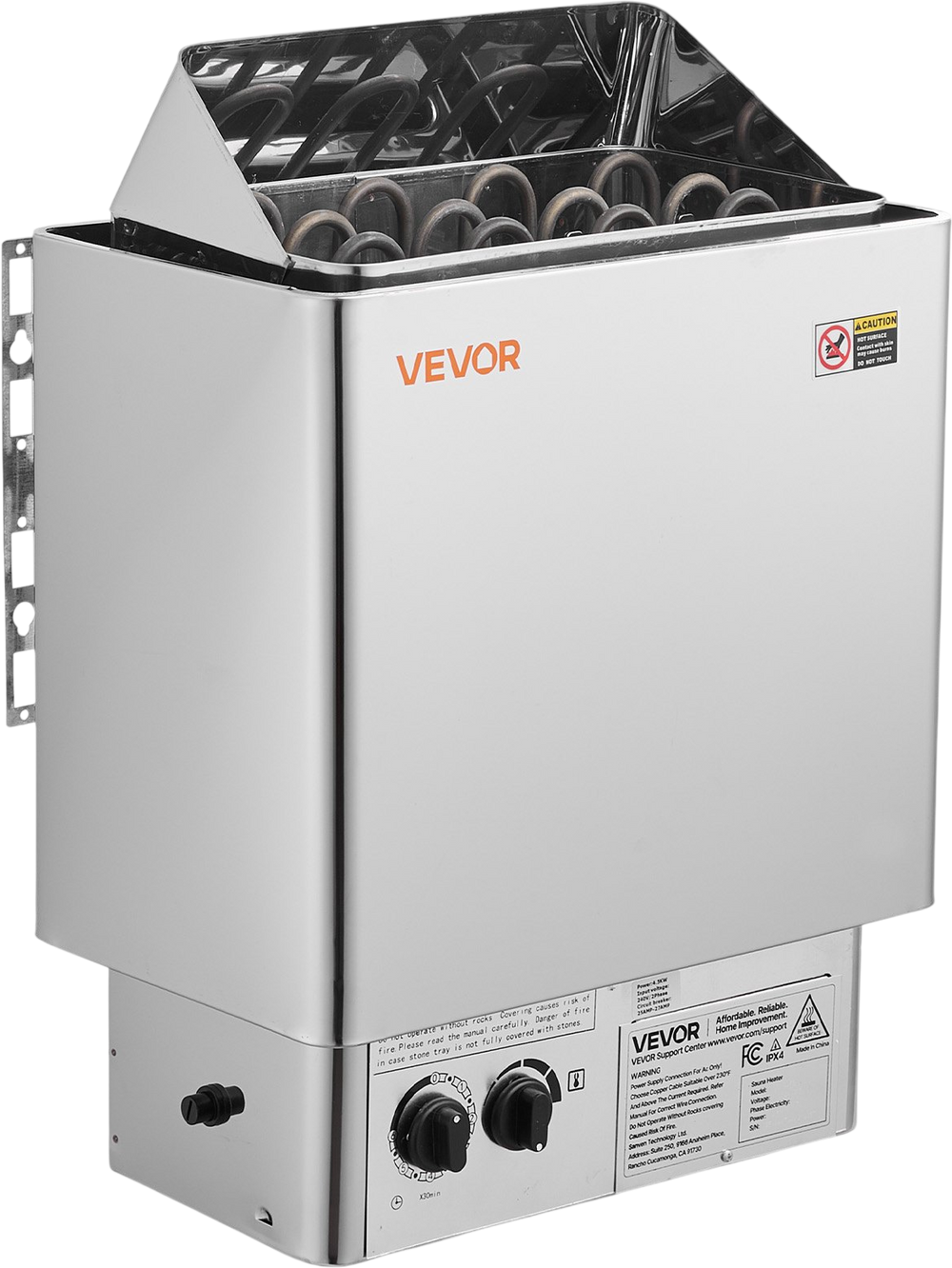 VEVOR Sauna Heater, 6KW 240V Electric Sauna Stove, Dry Steam Bath Saunas Stove with Pre-Drilled Bracket, Fit 176.5 to 317.8 CU.FT Saunas Rooms, Steam Bath Stoves for Home, Commercial, Leisure Venues