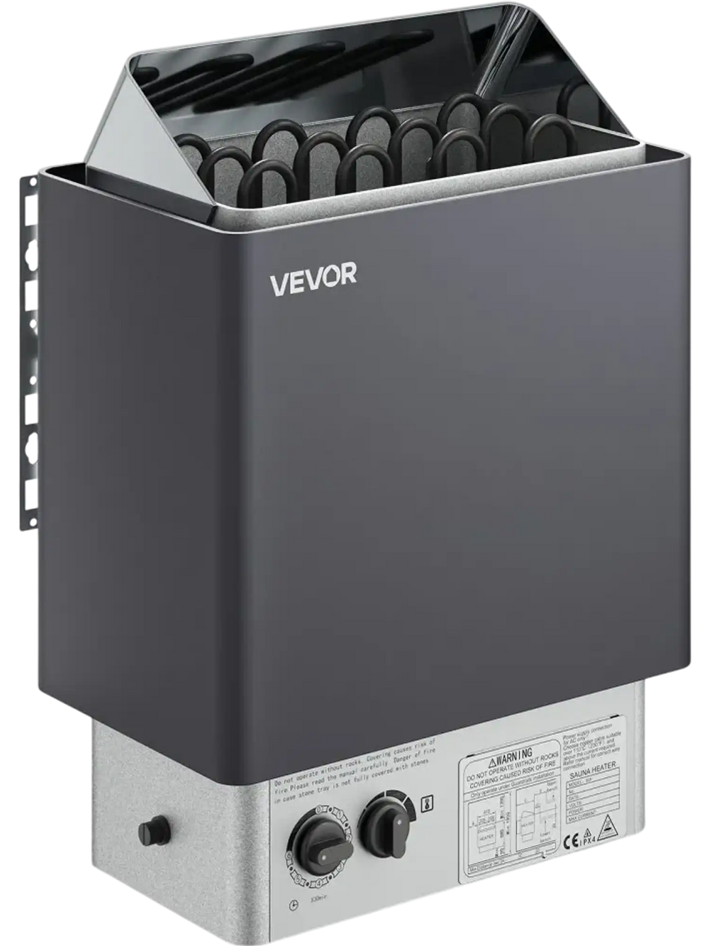 VEVOR Sauna Heater, 6KW 220V Electric Sauna Stove, Steam Bath Sauna Heater with Built-In Controls, 3h Timer and Adjustable Temp for Max. 176-318 Cubic Feet, Home Hotel Spa Shower Use