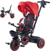 VEVOR Toddler Tricycle & Stroller for 1-5 Year Old, 6-in-1 Kids Trike with Parent Push Handle, Canopy, Adjustable Seat and Storage, Tricycle for Toddlers, Birthday Toy for Boys and Girls, Red/Black