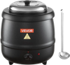 VEVOR Electric Soup Warmer, 10QT Commercial Soup Kettle with 304 Stainless Steel Detachable Insert Pot, 95~176°F Adjustable Temperature, Soup Station for Restaurant and Big Family, Black