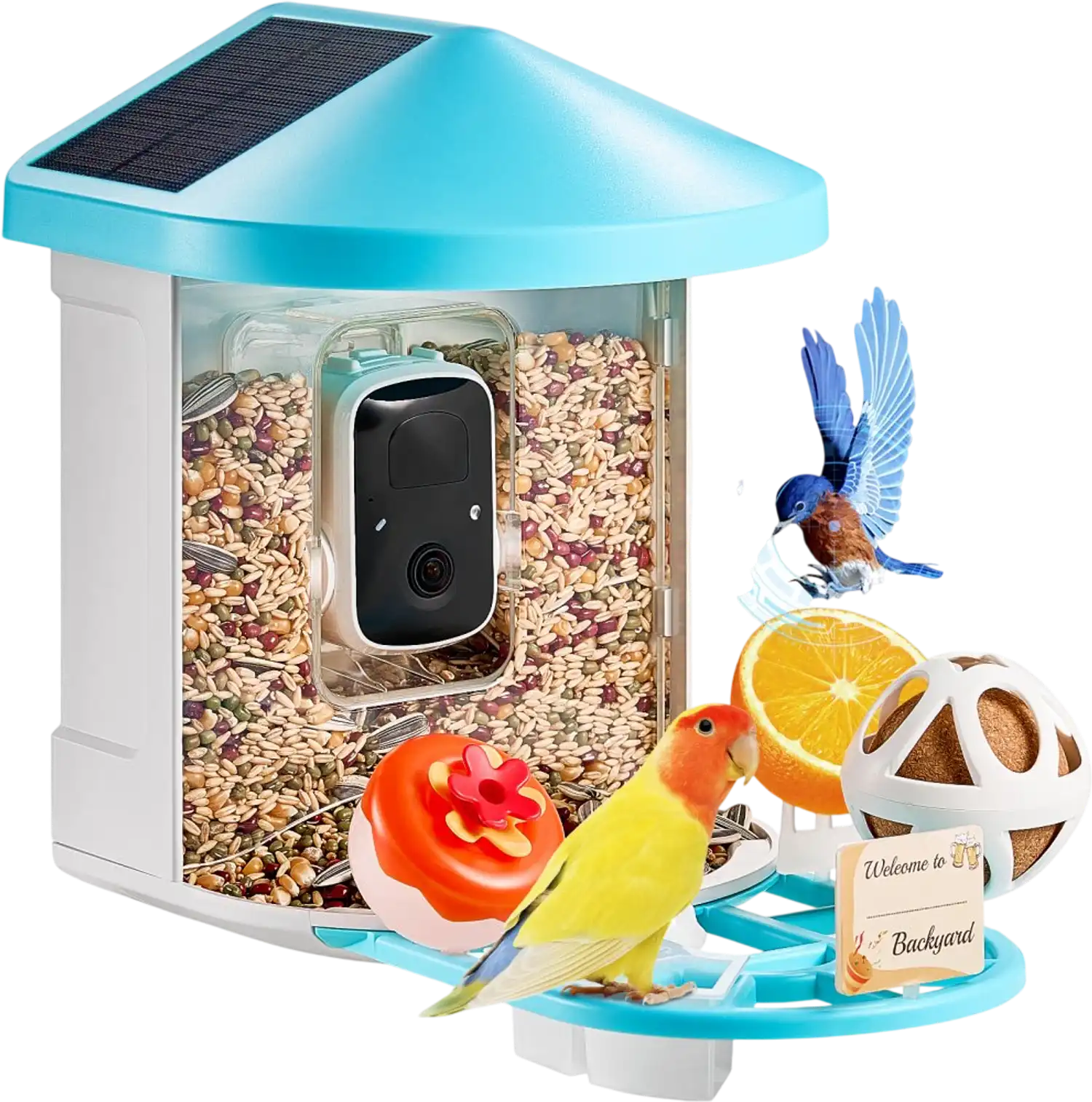 Vevor Bird Feeder Smart AI Camera Solar Powered 2K HD New