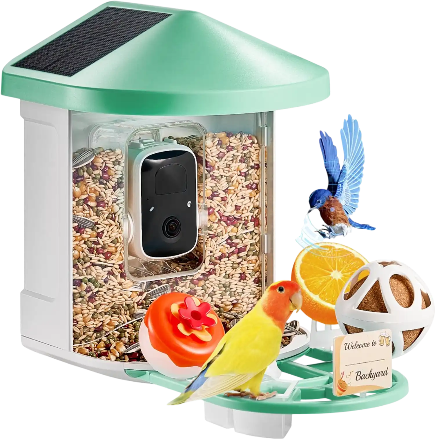 Vevor Bird Feeder Smart Bird Feeder with Camera Solar Powered 2K HD New