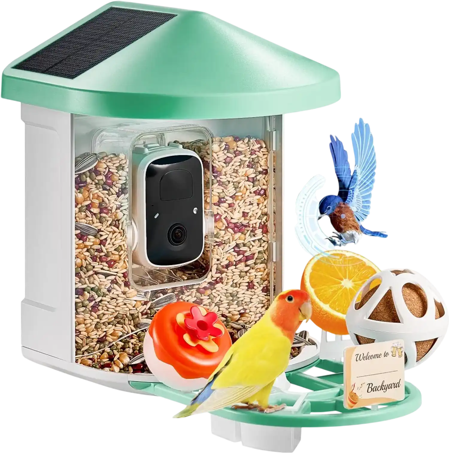 Vevor Bird Feeder Smart Bird Feeder with Camera 2K HD Solar Powered New