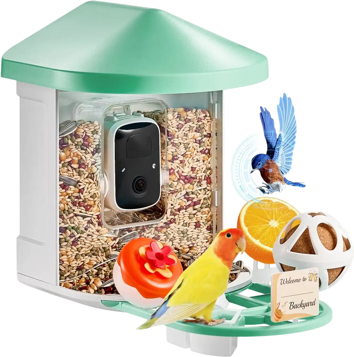 Vevor Bird Feeder Smart Bird Feeder with Camera 2K HD AI Recognition Solar Powered New