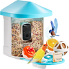 VEVOR Smart Bird Feeder with Camera, 2K HD AI Identify 10,000+ Bird Species, Solar-Powered Bird Watching Camera with Auto Capture & Instant Notify, Wireless Outdoor Ideal Gift for Bird Lovers (Green)