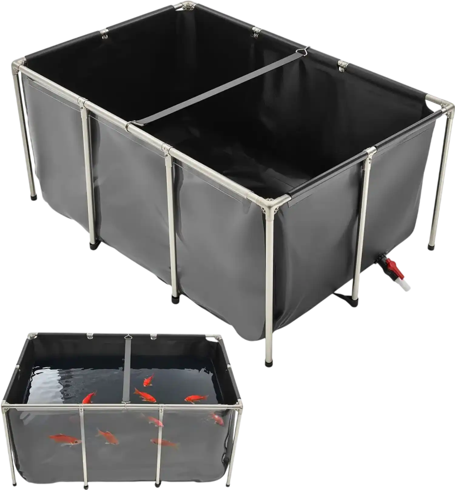 Vevor Above-Ground Fish Pond 270 Gal Clear Viewing Panel New