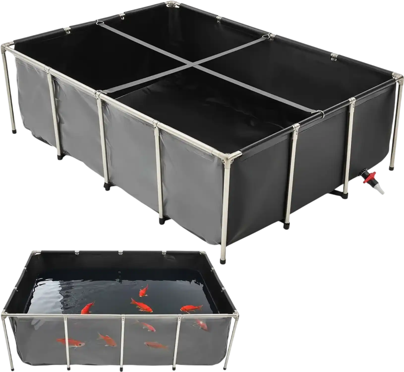 Vevor Fish Pond 470 gal Above-Ground Koi Tank with Clear Viewing Panel New