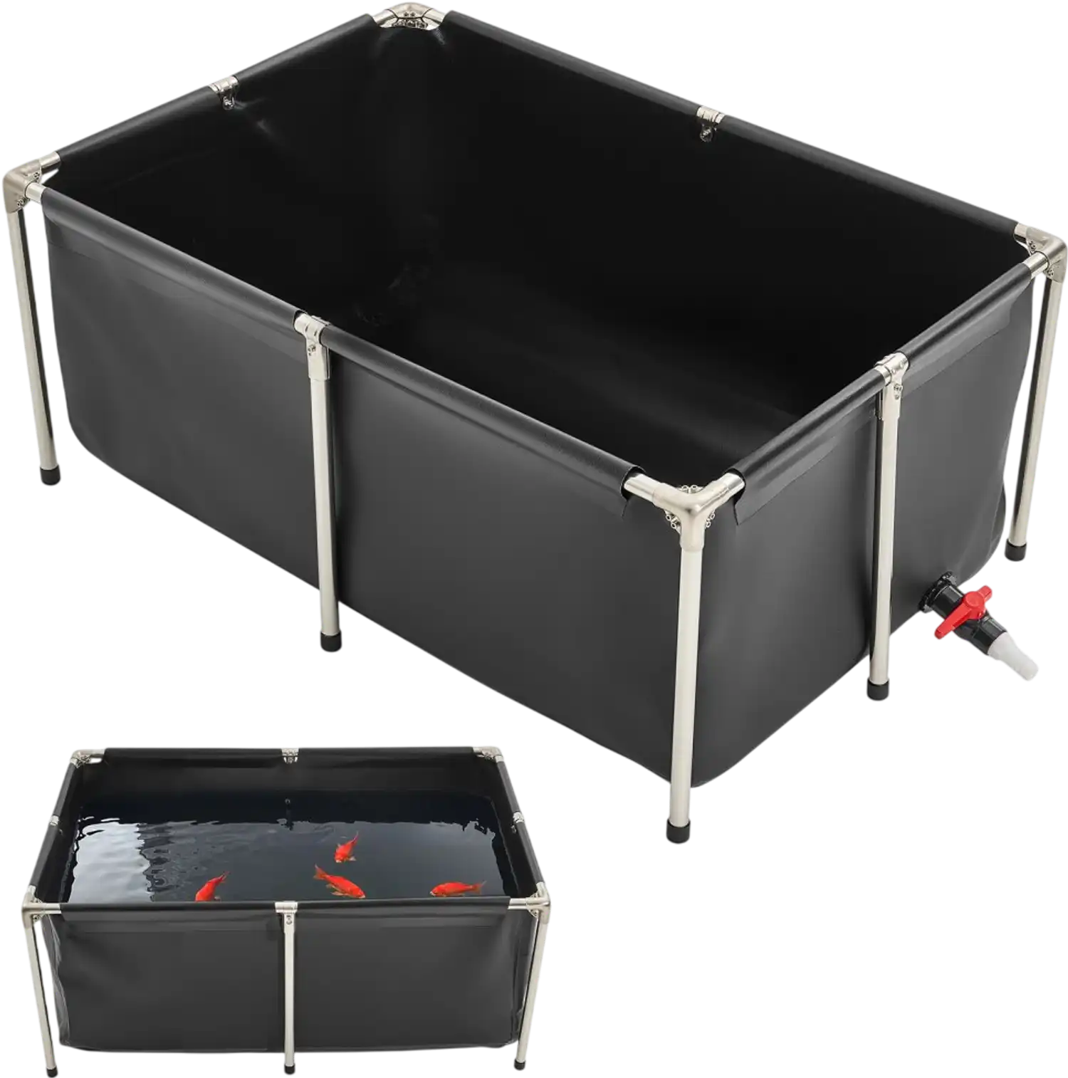 Vevor Fish Pond 126.8 Gal Above-Ground Rectangular Koi Tank New
