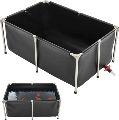 Vevor Fish Pond 126.8 Gal Above-Ground Rectangular Koi Tank New