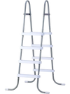 VEVOR Above Ground Pool Ladder, 4-Step Steel A-Frame Swimming Pool Stairs for 48 in High Wall, 300 lbs Capacity Entry/Exit Steps with Secure Non-Slip Sturdy Wide Step, Easy Setup, Gray & White
