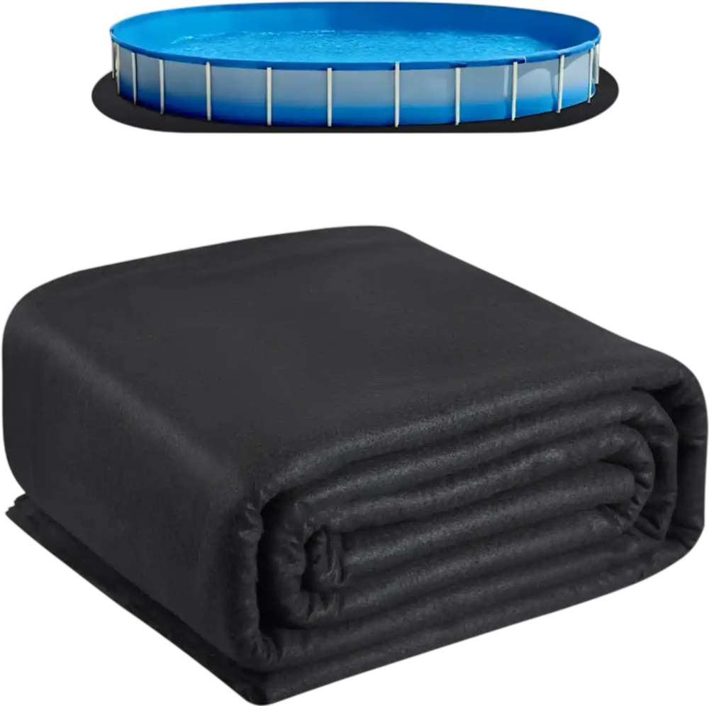 VEVOR Oval Pool Liner Pad, 15 x 30 ft Pool Liner Pad for Above Ground Swimming Pools, Extra-Thick Pool Mat, Prevents Punctures, Recycled Geotextile Material Underlayment Pad, Extend Liner Life