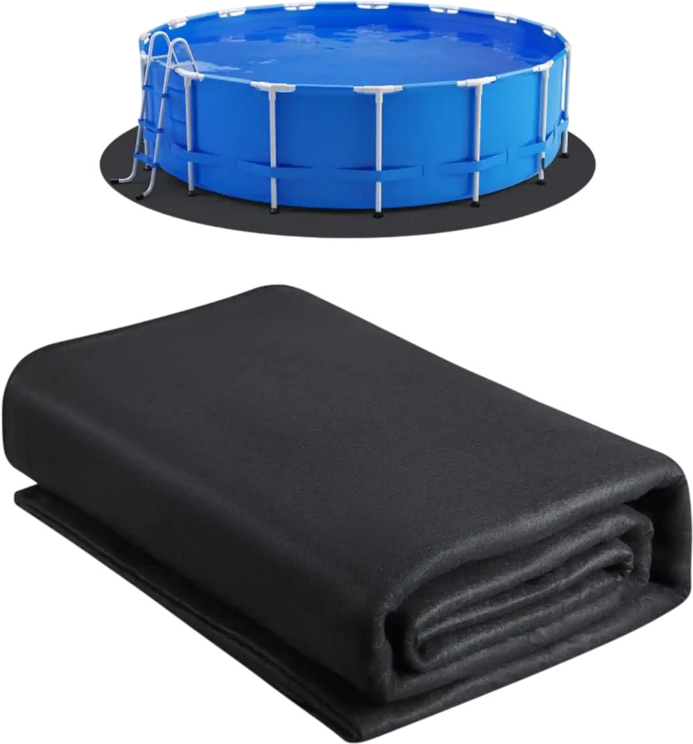 VEVOR 12ft Round Pool Liner Pad, Pool Liner Pad for Above Ground Swimming Pools, Extra-Thick Pool Mat, Prevents Punctures, Recycled Geotextile Material Underlayment Pad, Extend Liner Life