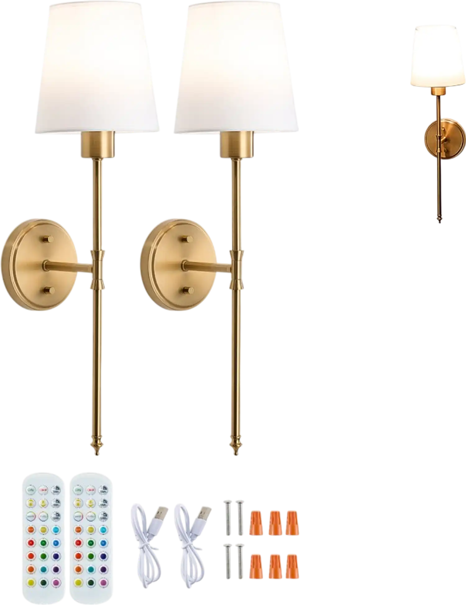 Vevor Wall Sconce Battery Operated Set of 2 Wireless Wall Lights with Remote Control New