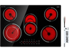 VEVOR Electric Cooktop 30inch 5 Burners Stove Top 8900W 220V No Plug, Ceramic Built-in Radiant Electric Stove , with 9 Power Levels, Timer, Child Lock, Over-Heat Guard, Touch Control