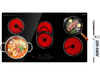 VEVOR Electric Cooktop 36inch 5 Burners Stove Top 8900W 220V No Plug, Ceramic Built-in Radiant Electric Stove , with 9 Power Levels, Timer, Child Lock, Over-Heat Guard, Touch Control