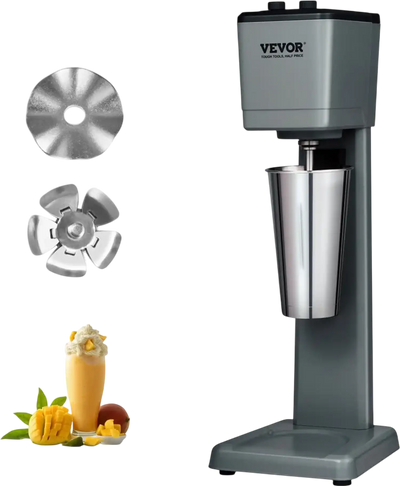 VEVOR Milkshake Machine, 375W Milkshake Maker Mixer, Single Head Drink Mixer Blender Machine, 3-Speed Milkshake Blender with 820ml Stainless Steel Cup for Commercial