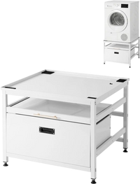 VEVOR Laundry Pedestal, 23 in Height, 29 x 29 in Washer and Dryer Pedestals with Pull-out Tray and Storage Space, 700 lbs Load Capacity, Non-Slip Feet Washing Machine Stand Universal Fit, White