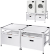 VEVOR Laundry Pedestal, 22.6 in Height, 29 x 29 in Washer and Dryer Pedestals with Pull-out Tray and Storage Space, 800 lbs Load Capacity, Non-Slip Feet Washing Machine Stand Universal, White, 2 Pack