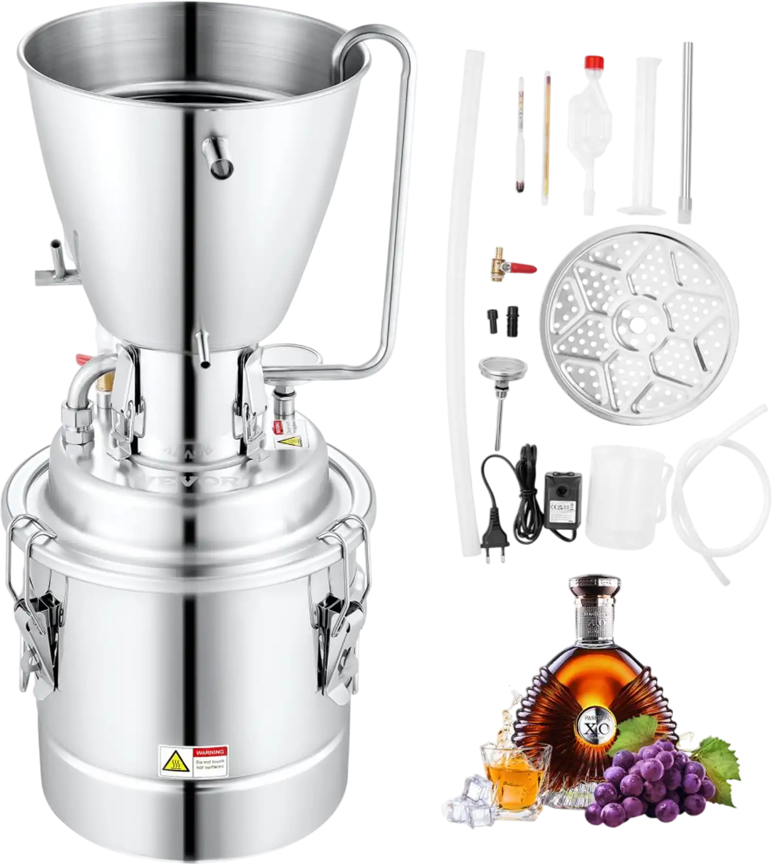 Vevor Alcohol Distiller 8 Gal 30 L Stainless Steel Home Distillery Kit New