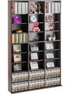 VEVOR Media Storage Cabinet, 9-layer DVD Shelf Holds up to 756 CDs, Adjustable CD Shelves 27 Compartments, Protects & Organizes Music, Movie, Video Games or Memorabilia Collections, Espresso