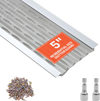 VEVOR Gutter Guard, 5 in Aluminum Gutter Cover with Stainless Steel Micro Mesh, Heavy-Duty 100ft Length, 0.04in Thick, Leaf Guard for Debris and Pine Needles, Easy DIY Install, Screws Included, 20 PCS