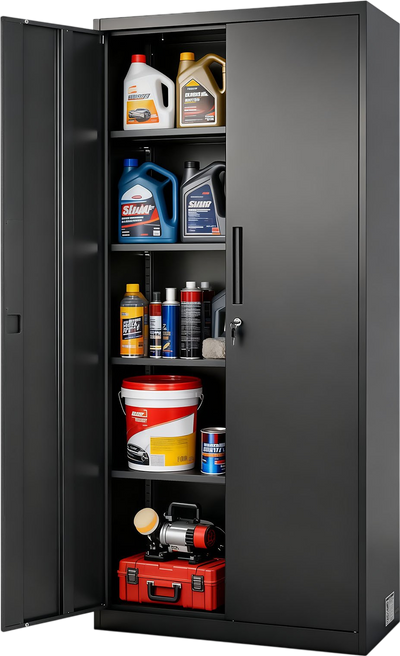 Vevor Metal Storage Cabinet 68.9 in. with 4 Adjustable Shelves Lockable New