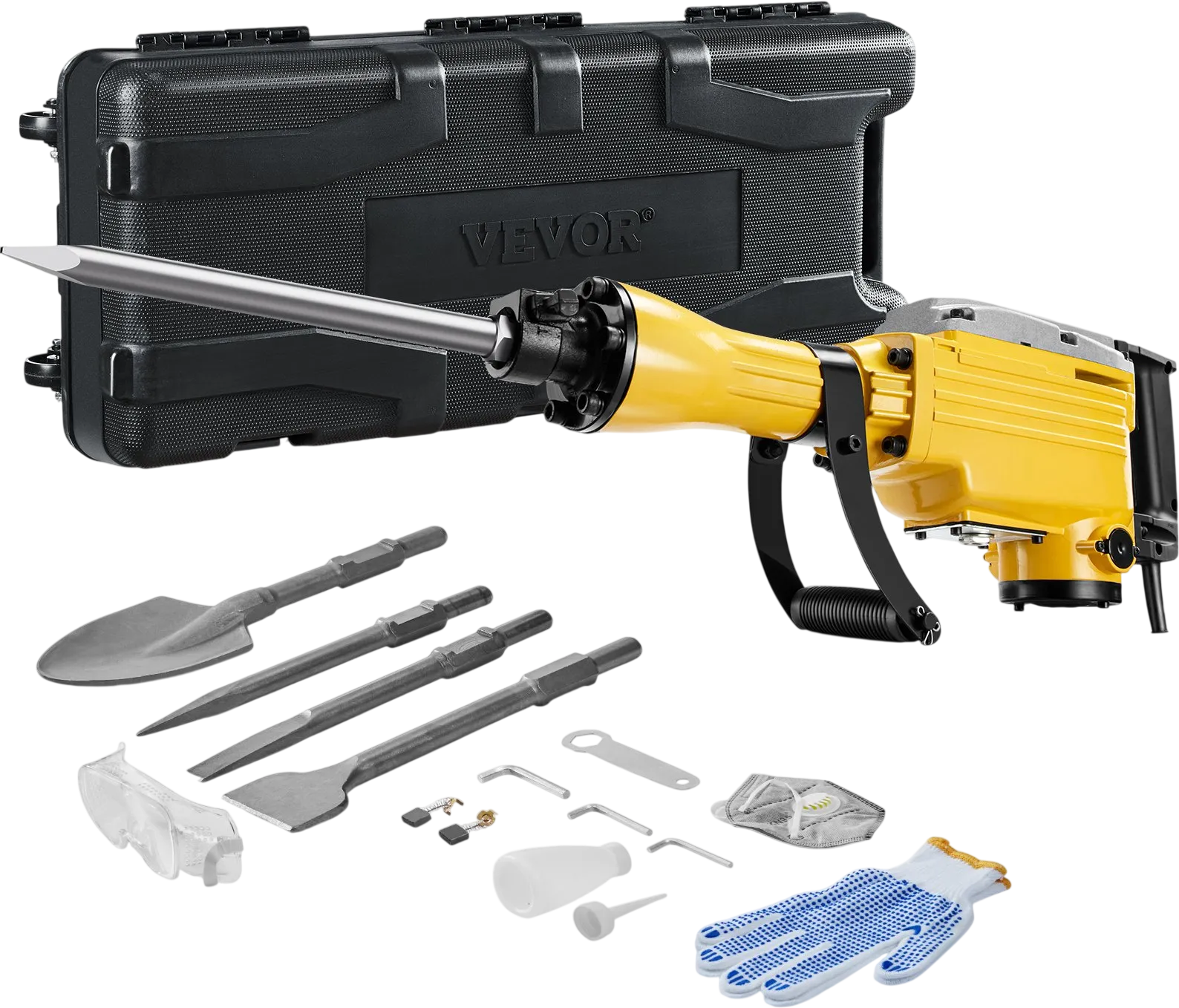 Vevor Demolition Jack Hammer 1350 BPM 2200W with 4 Chisels Carrying Case New