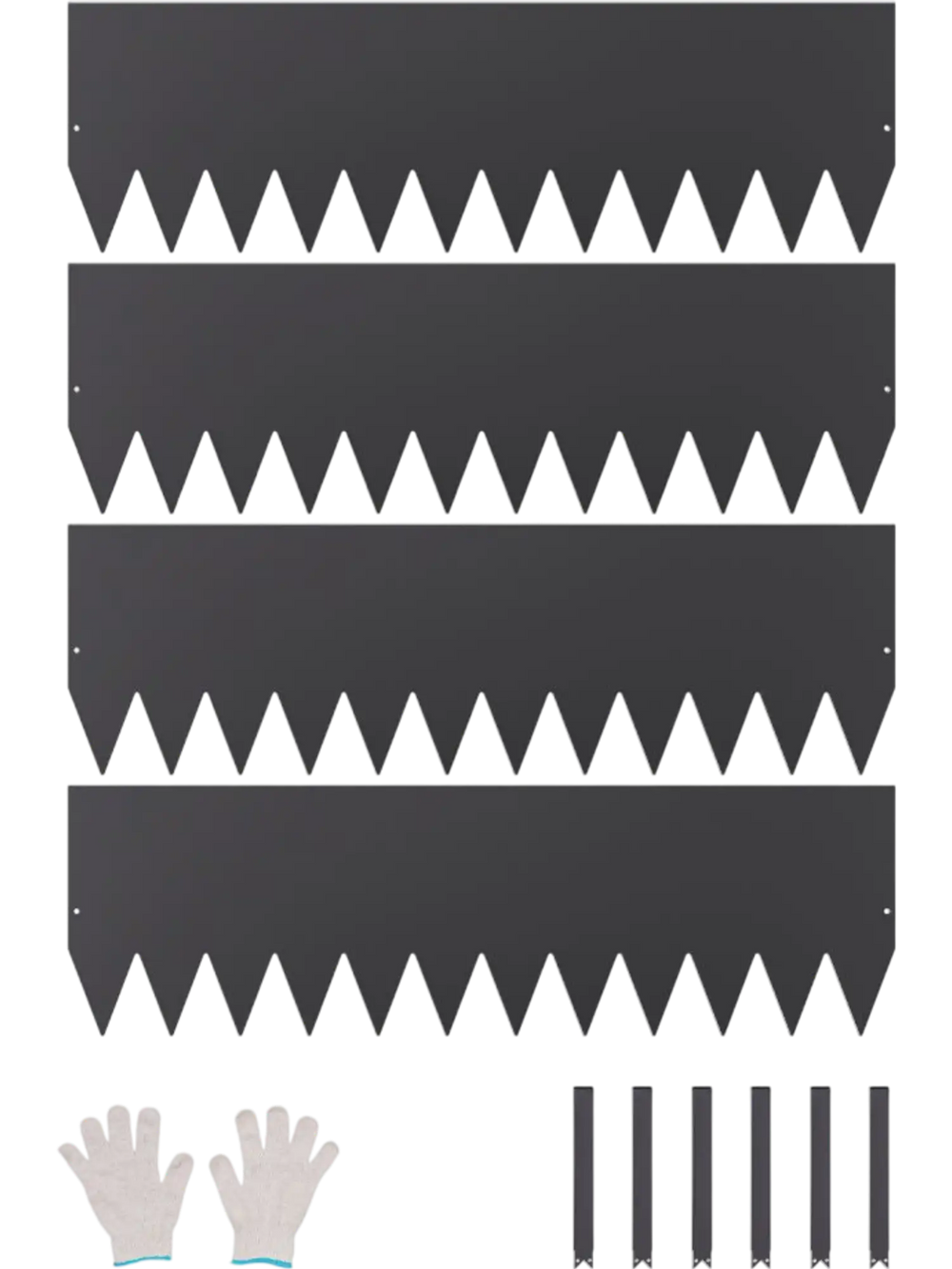 VEVOR Steel Landscape Edging, 4 Packs 40 x 12 in Rust-Resistant Metal Landscape Edging, Bendable Garden Edging Border, Heavy Duty Lawn Edging, Easy-to-Install, Flower Bed Yard Pathway Divider Black