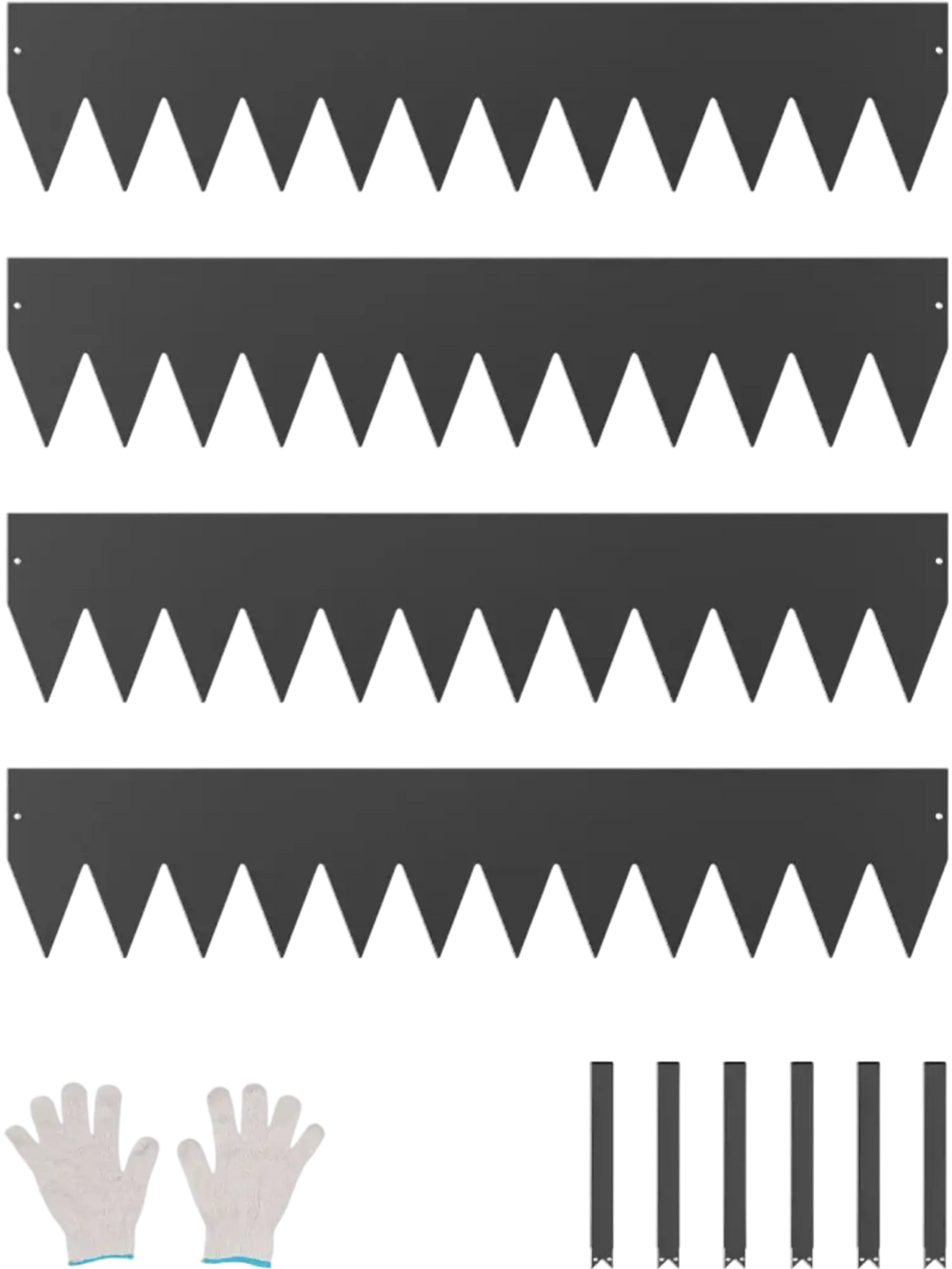 VEVOR Steel Landscape Edging, 4 Packs 40 x 8 in Rust-Resistant Metal Landscape Edging, Bendable Garden Edging Border, Heavy Duty Lawn Edging, Easy-to-Install, Flower Bed Yard Pathway Divider Black