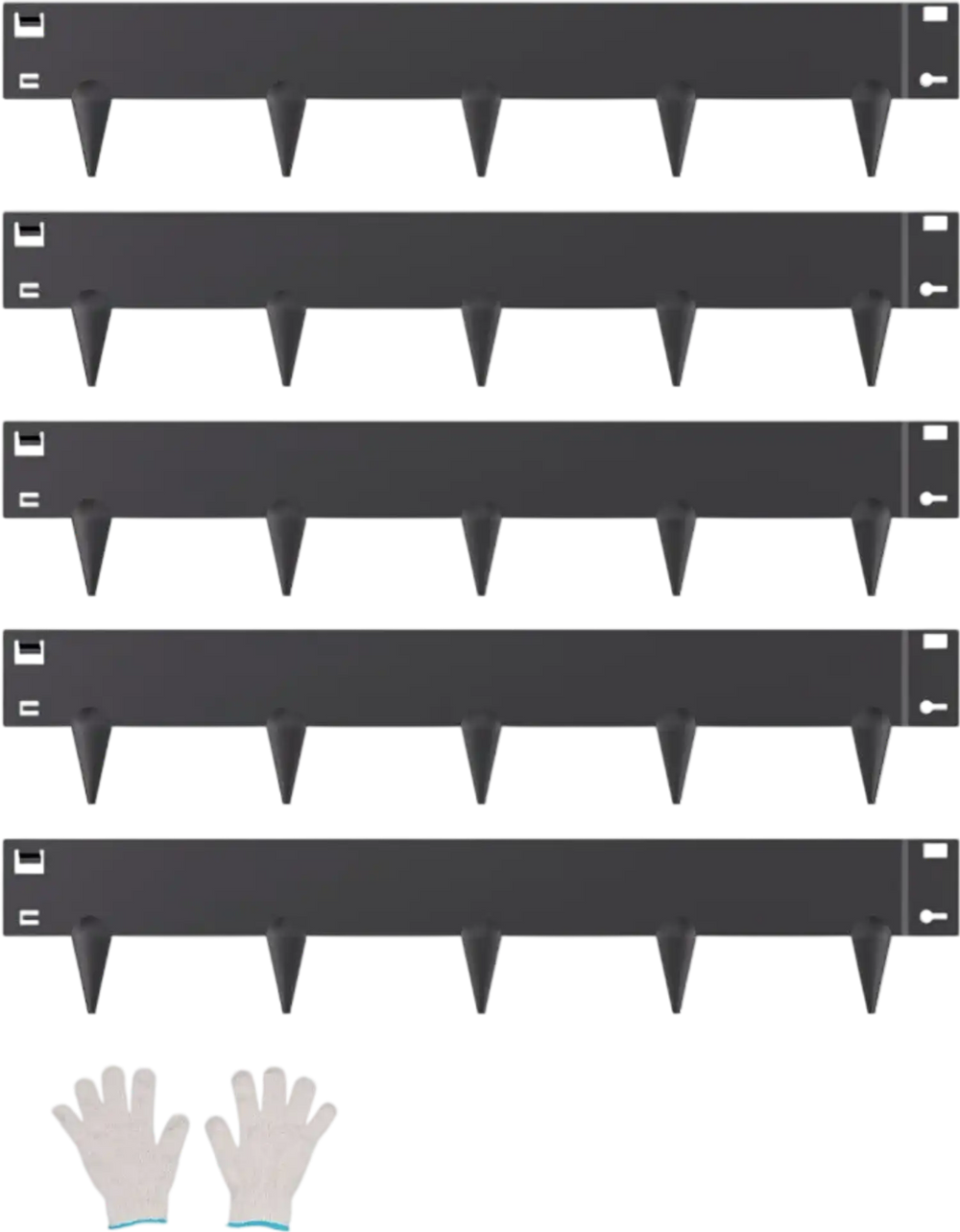 VEVOR Steel Landscape Edging, 5 Packs 39 x 4 in Rust-Resistant Metal Landscape Edging, Bendable Garden Edging Border, Heavy Duty Lawn Edging, Easy-to-Install, Flower Bed Yard Pathway Divider Black