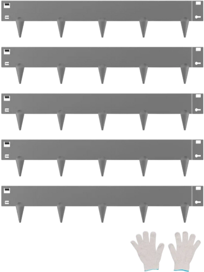 VEVOR Steel Landscape Edging, 5 Packs 39 x 4 in Rust-Resistant Metal Landscape Edging, Bendable Garden Edging Border, Heavy Duty Lawn Edging, Easy-to-Install, Flower Bed Yard Pathway Divider Dark Gray