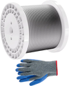 VEVOR Wire Rope, 1/4" 250 ft Zinc Galvanized Carbon Steel Cable with Gloves, 7000 lbs Breaking Strength, 7 x 19 Strands Construction Marine Aircraft Grade for Handrail Stair Decking Fence Outdoors