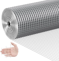 VEVOR Hardware Cloth 1/2 inch 24 inch x 50 ft 19 Gauge Chicken Wire Fence, Hot-Dip Galvanized After Welding Metal Wire Mesh Roll, Garden Plant Welded Fencing Roll Supports Poultry Netting Cage Fence