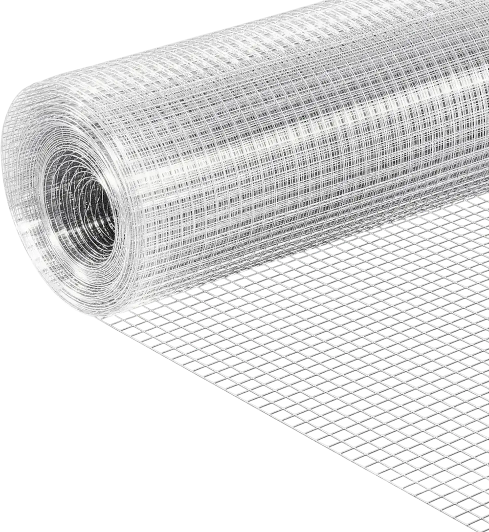 VEVOR Hardware Cloth, 1/2 inch 60 inch x 50 ft 19 Gauge Chicken Wire Fence, Hot-Dip Galvanized After Welding Metal Wire Mesh Roll, Garden Plant Welded Fencing Roll Supports Poultry Netting Cage Fence