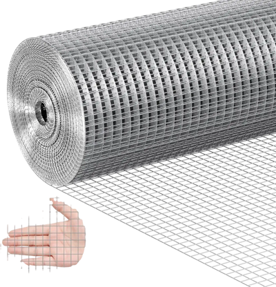 VEVOR Hardware Cloth, 1/2 inch 48in x 50 ft 19 Gauge, Hot Dipped Galvanized Wire Mesh Roll, Chicken Wire Fencing, Wire Mesh for Rabbit Cages, Garden, Small Rodents