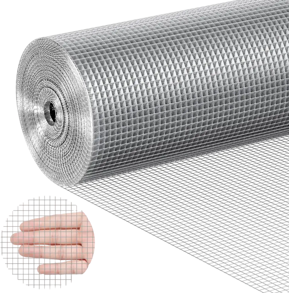 VEVOR Hardware Cloth, 1/4 inch 48in x 50 ft 23 Gauge, Hot Dipped Galvanized Wire Mesh Roll, Chicken Wire Fencing, Wire Mesh for Rabbit Cages, Garden, Small Rodents
