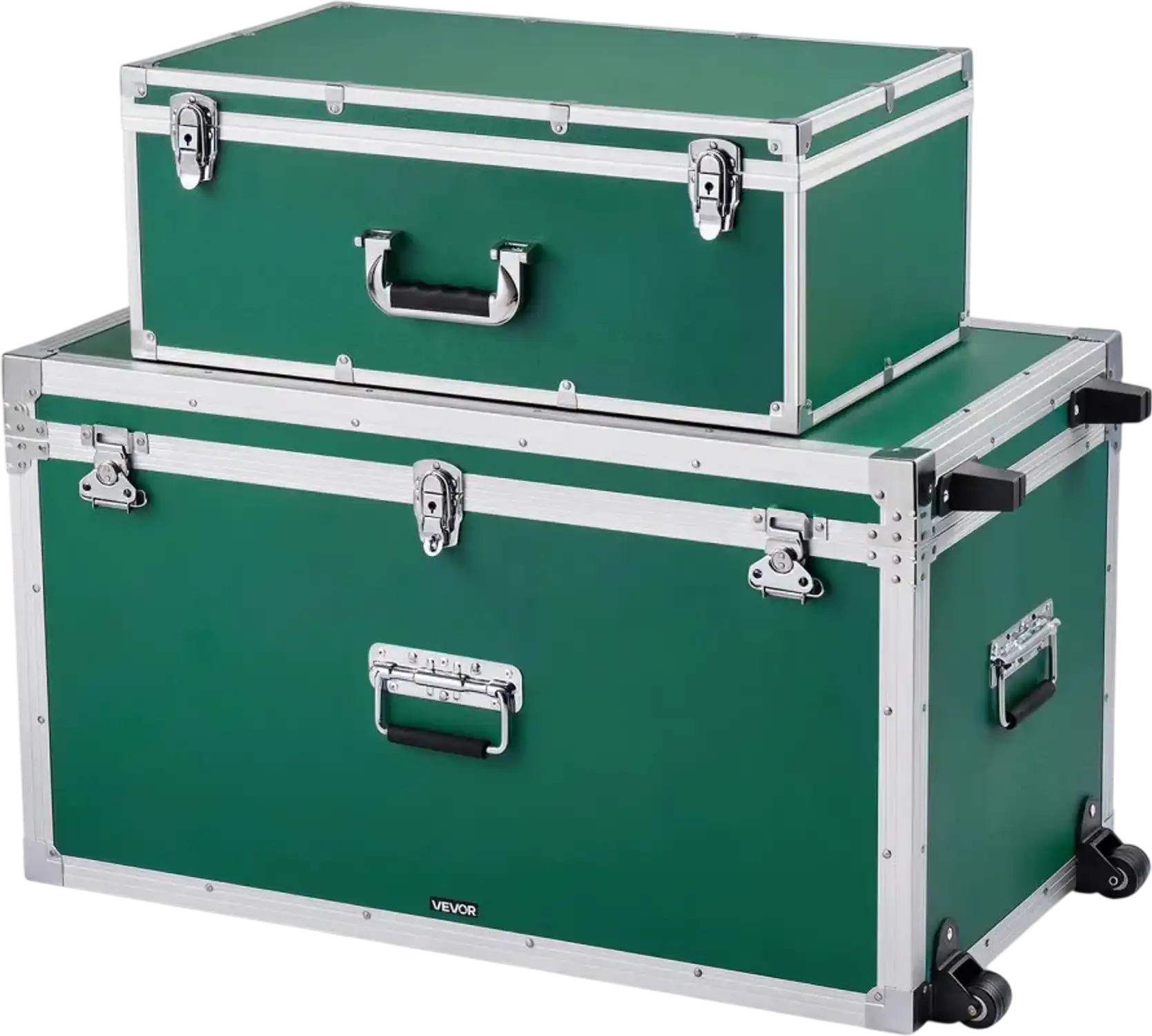 Vevor Storage Trunk Set Decorative Wooden Suitcase Boxes with Padlocks Green New